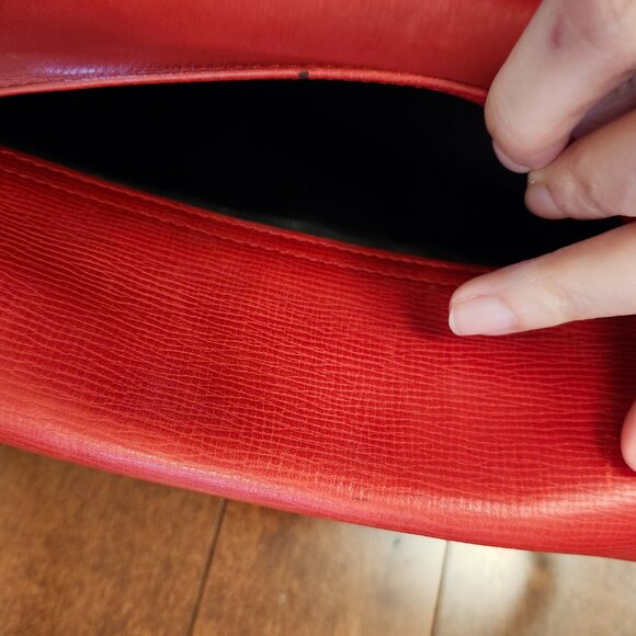 Celine red leather shoulder bag vintage - Picture 8 of 16